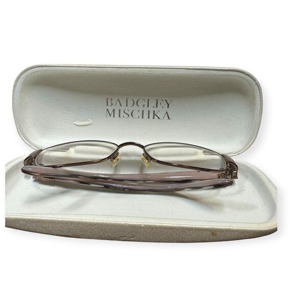Badgley Mischka Cellina Designer Eyeglasses Frames Brown Beige 52-16-130mm‎ VTG - Picture 11 of 11